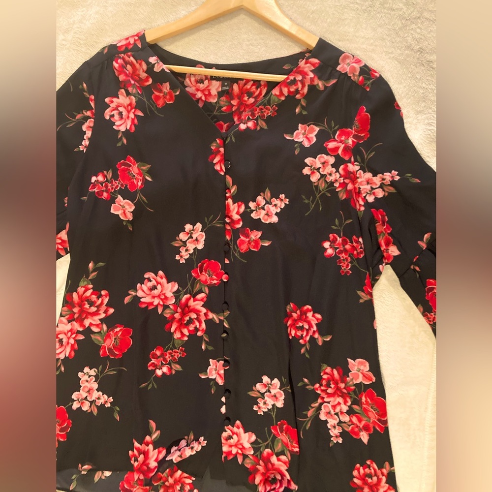 Floral Semi Sheer Lane Bryant Blouse